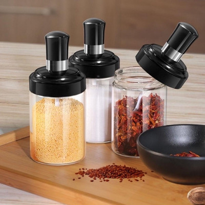 Lọ Đựng Gia Vị Có Thìa Thuỷ Tinh Hũ Gia Vị Kèm Nắp Và Thìa Dung Tích 250ml