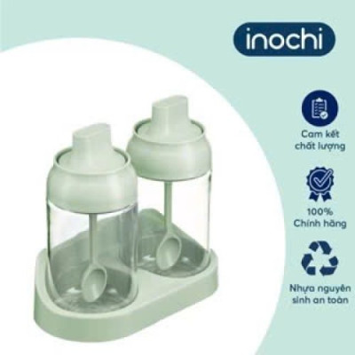 Bộ 2 hộp gia vị Tritan Yoko - Chính hãng Inochi - tiêu chuẩn nhật bản