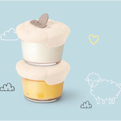 Hộp thủy tinh kèm nắp silicone cho bé Baby Food LocknLock LNG058S2IVY - Dung tích 150ml x2