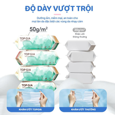 Thùng khăn ướt TopGia ban mai 80tờ mềm mại không mùi không chứa chất bảo quản,không chứa parabens