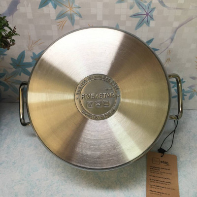 Nồi inox 304 5 đáy nắp kính Fivestar 24cm - Hàng chính hãng