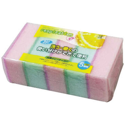 Set 5 miếng xốp rửa bát 1 mặt ráp (Made in Japan)