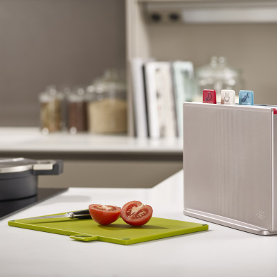 Joseph Joseph - Bộ thớt cao cấp Index Chopping Board Set Regular Silver 601312