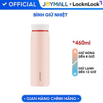 Bình giữ nhiệt LocknLock Feather Light Ring màu hồng LHC4244PIK 460ml - Hàng chính hãng, có khay lưới lọc trà - JoyMall