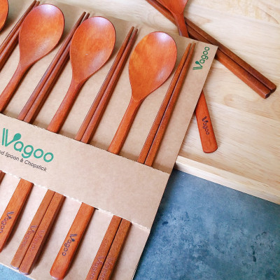 Bộ Muỗng Đũa Gỗ Xuất Nhật, Hàn - VAGOO - Làm Thủ Công Chống Thấm Chống Ẩm Mốc An Toàn Cho Sức Khoẻ
