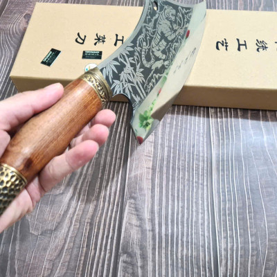 DAO BẾP - DAO THÁI CHẶT HOA VĂN HỔ MÃ A2 DT150 NT topcomshop vn