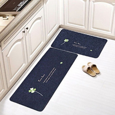 Bộ 2 thảm trải sàn nhà bếp mẫu mới cao cấp đế cao su chống trơn trượt tiện dụng - giao họa tiết và màu sắc ngẫu nhiên