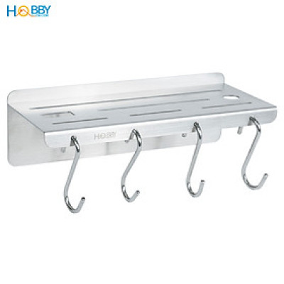 Kệ treo dao kéo Inox 304 có 4 móc treo dán tường Hobby home decor KDT