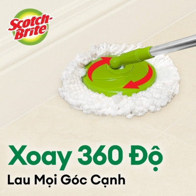 Bộ cây lau nhà thông minh 360 độ một lồng giặt 3M SCOTCH-BRITE 