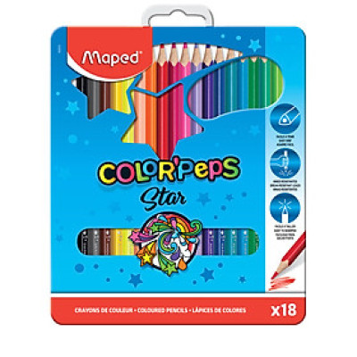 Chì Màu Maped [Pháp] Hộp Thiếc - 18 Màu