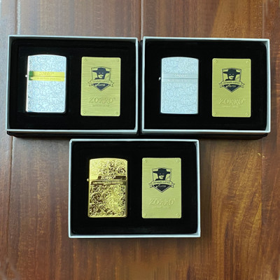 Vỏ Hột Quẹt Bật Lửa Xăng Đá Zorro Z92067 Thiết Kế Đẹp Độc Lạ - Dùng Xăng Bấc Đá Cao Cấp