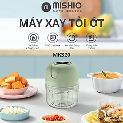 Máy Xay Tỏi Ớt Mini Chạy Pin Mishio MK420 - hàng chính hãng