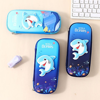 SUN EIGHT - 7804 Hộp đựng bút bé trai, hộp đựng bút cá mập nhiều màu giao ngẫu nhiên (KT 20x10x5cm)