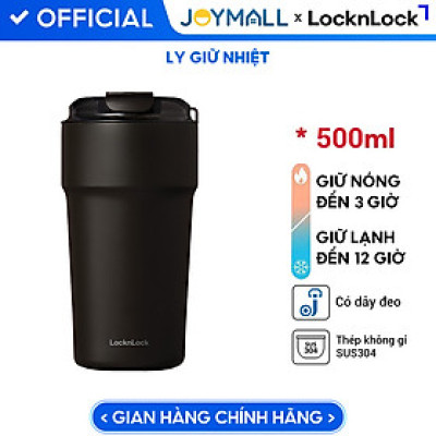 Ly giữ nhiệt 500ml LocknLock LHC4357 Metro Cafe Tumbler, Hàng chính hãng, Thép 304 không gỉ, có dây đeo tay - JoyMall