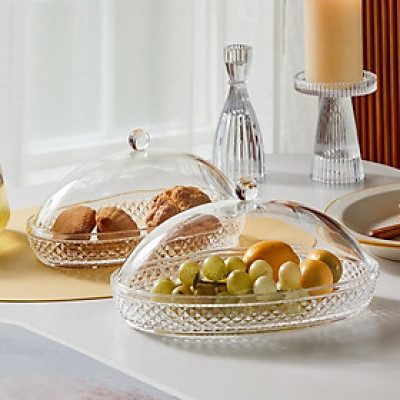 Khay đựng bánh và hoa quả Elegant Oval Dome Korea