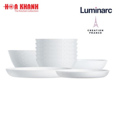 Đĩa Thủy Tinh Luminarc Shells 19cm đựng thức ăn, cường lực, chịu nhiệt - Bộ 3 đĩa - Q1660
