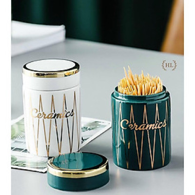 Lọ đựng tăm bằng sứ kiểu dáng Nhật, hàng cao cấp, sang trọng