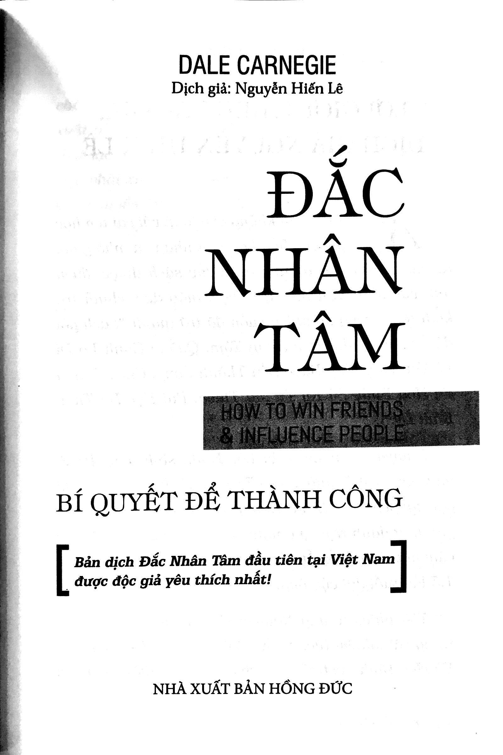 Đắc Nhân Tâm - Bản Dịch Gốc Từ Nguyễn Hiến Lê (Tặng Kèm Audio Book)