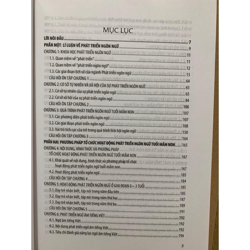 Sách - lí luận và phương pháp tổ chức hoạt động phát triển ngôn ngữ tuổi mầm non