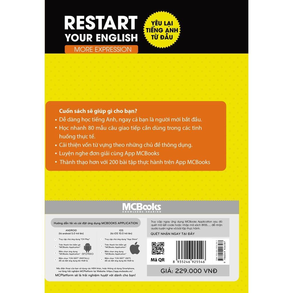 Sách - Restart Your English - More Expression - Yêu Lại Tiếng Anh Từ Đầu - MCBooks