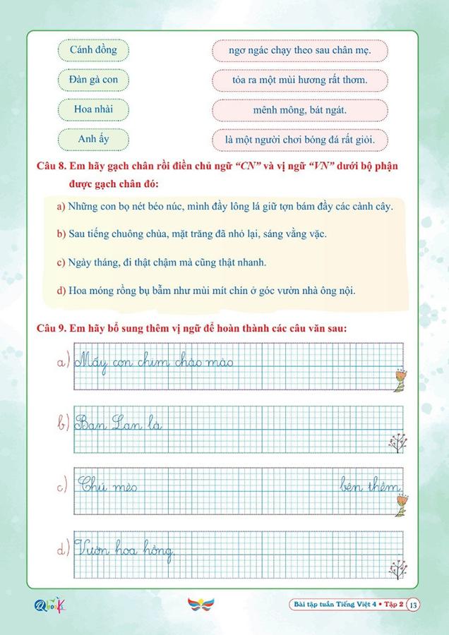 Bài Tập Tuần Tiếng Việt Lớp 4 - Tập 2 (Cánh Diều)