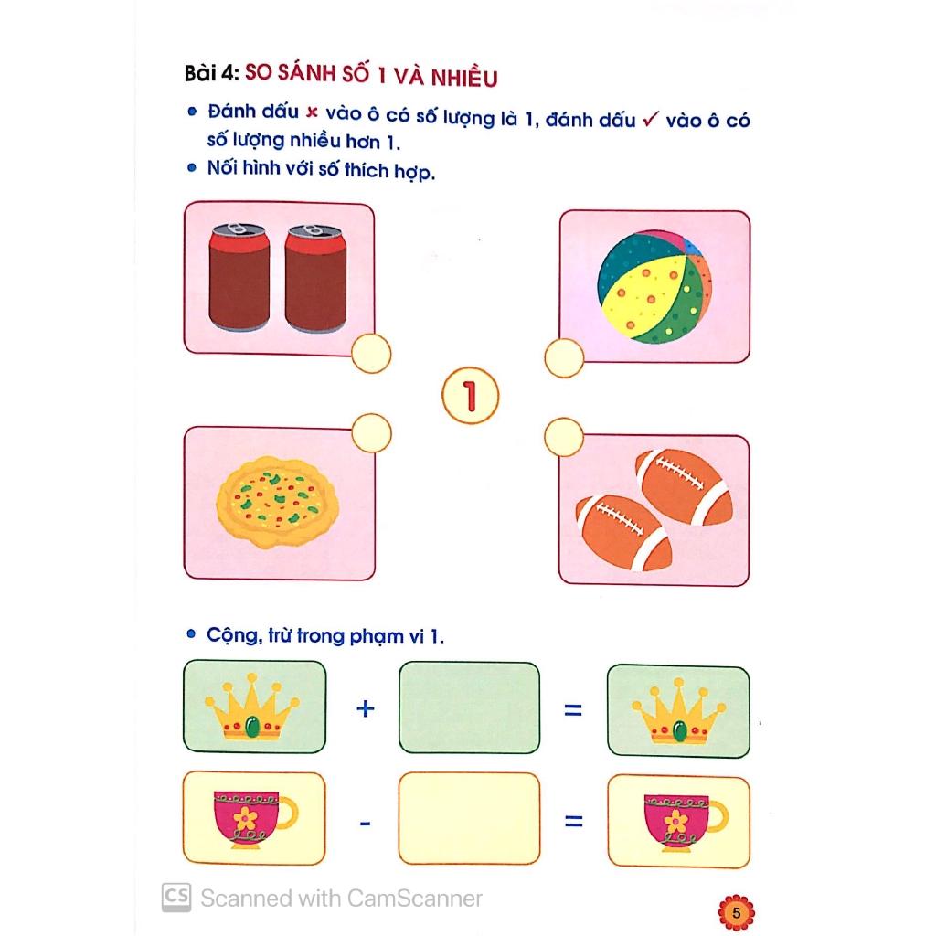 Hành Trang Cho Bé Vào Lớp 1 - Vở Bé Học Toán - Dành Cho Trẻ 5-6 Tuổi - Bản Quyền