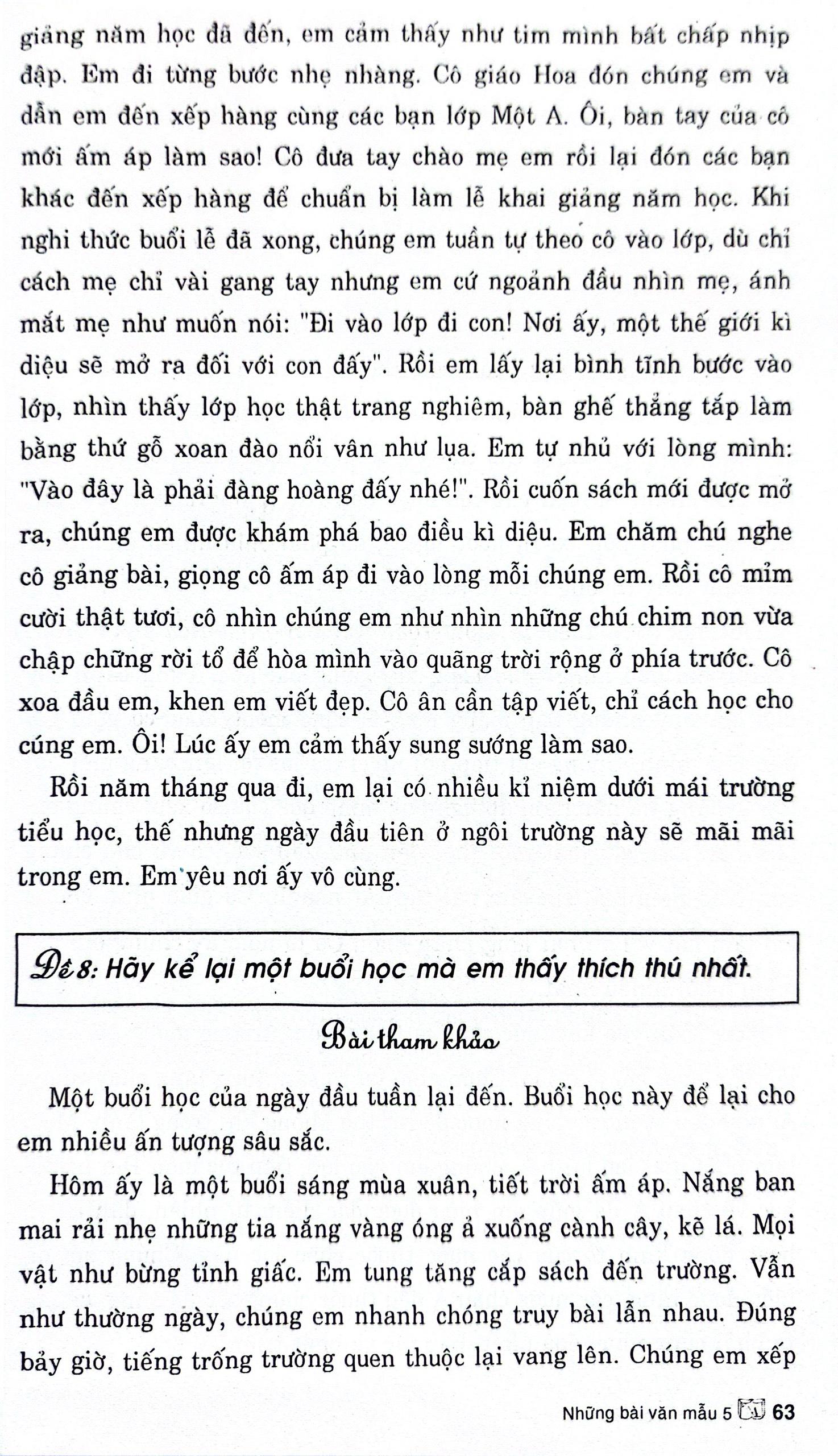 Những Bài Văn Mẫu 5 (Theo Chương Trình GDPT Mới)
