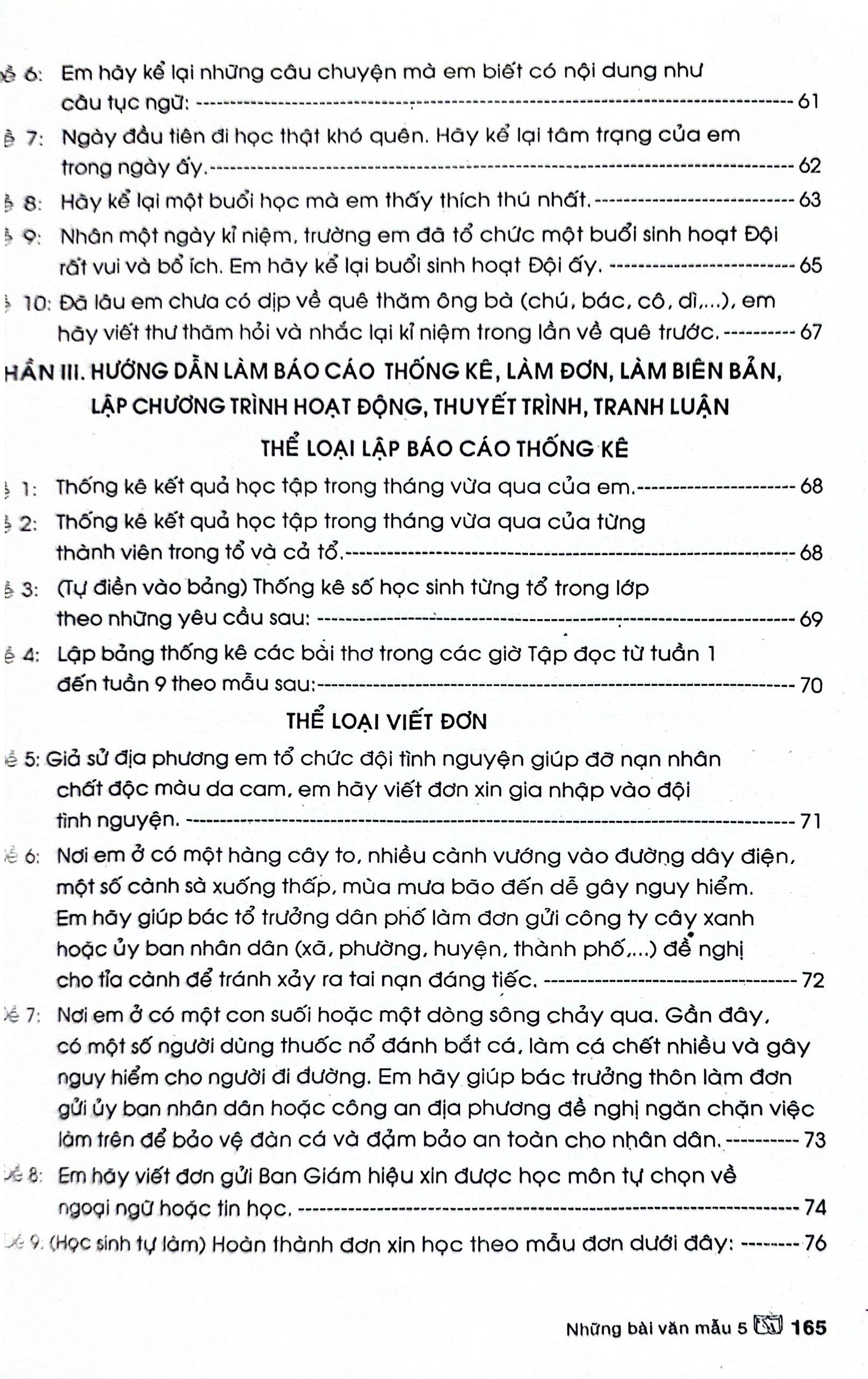 Những Bài Văn Mẫu 5 (Theo Chương Trình GDPT Mới)
