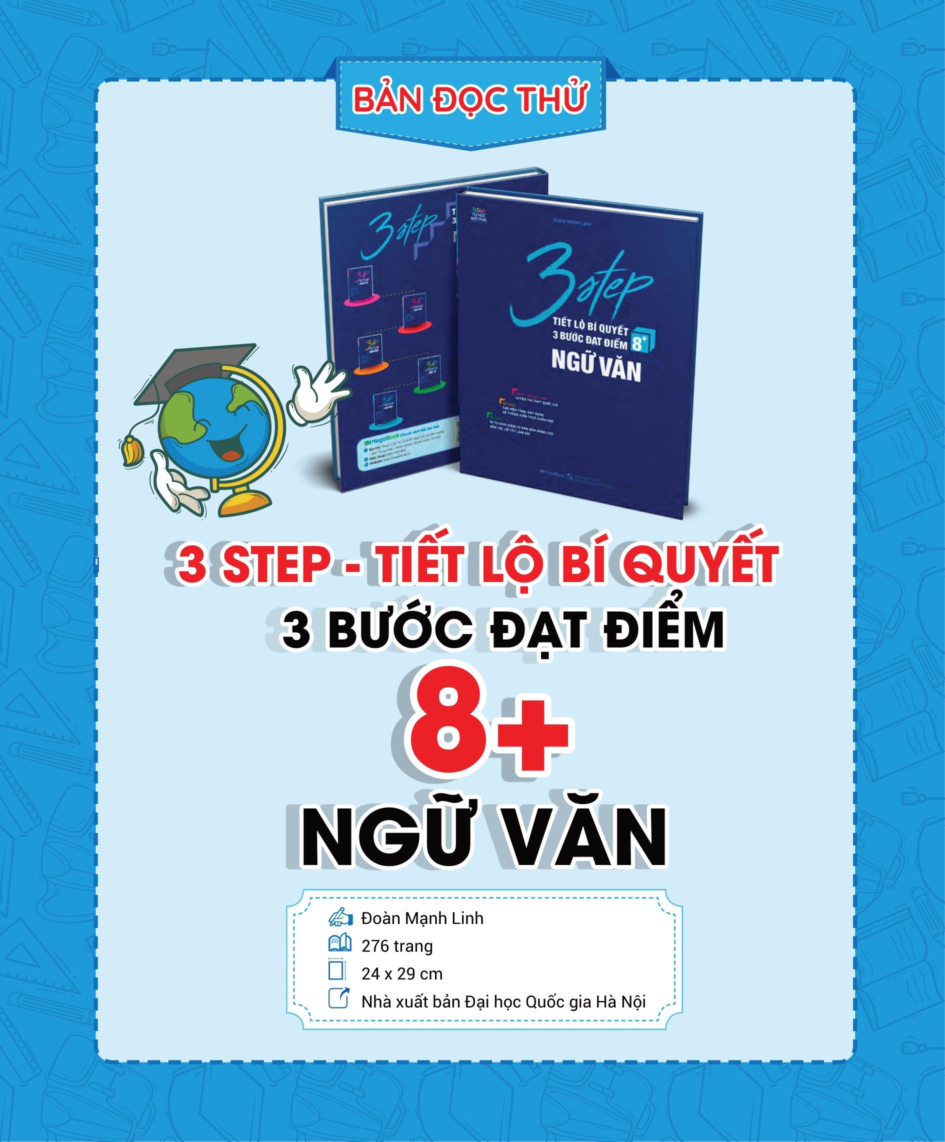 Combo 3 Step - Tiết Lộ Bí Quyết 3 Bước Đạt Điểm 8+ Toán - Văn - Anh