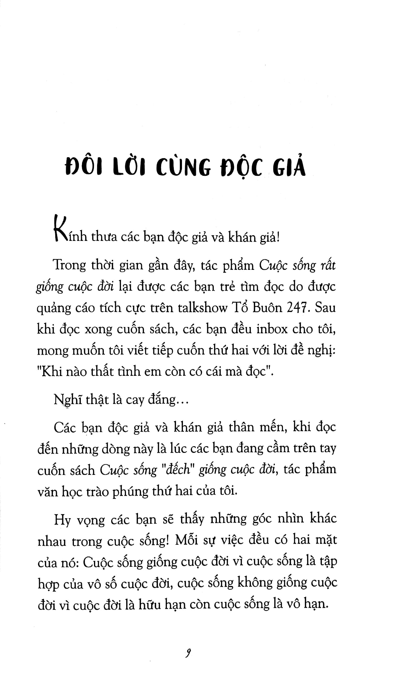 Cuộc Sống "Đếch" Giống Cuộc Đời