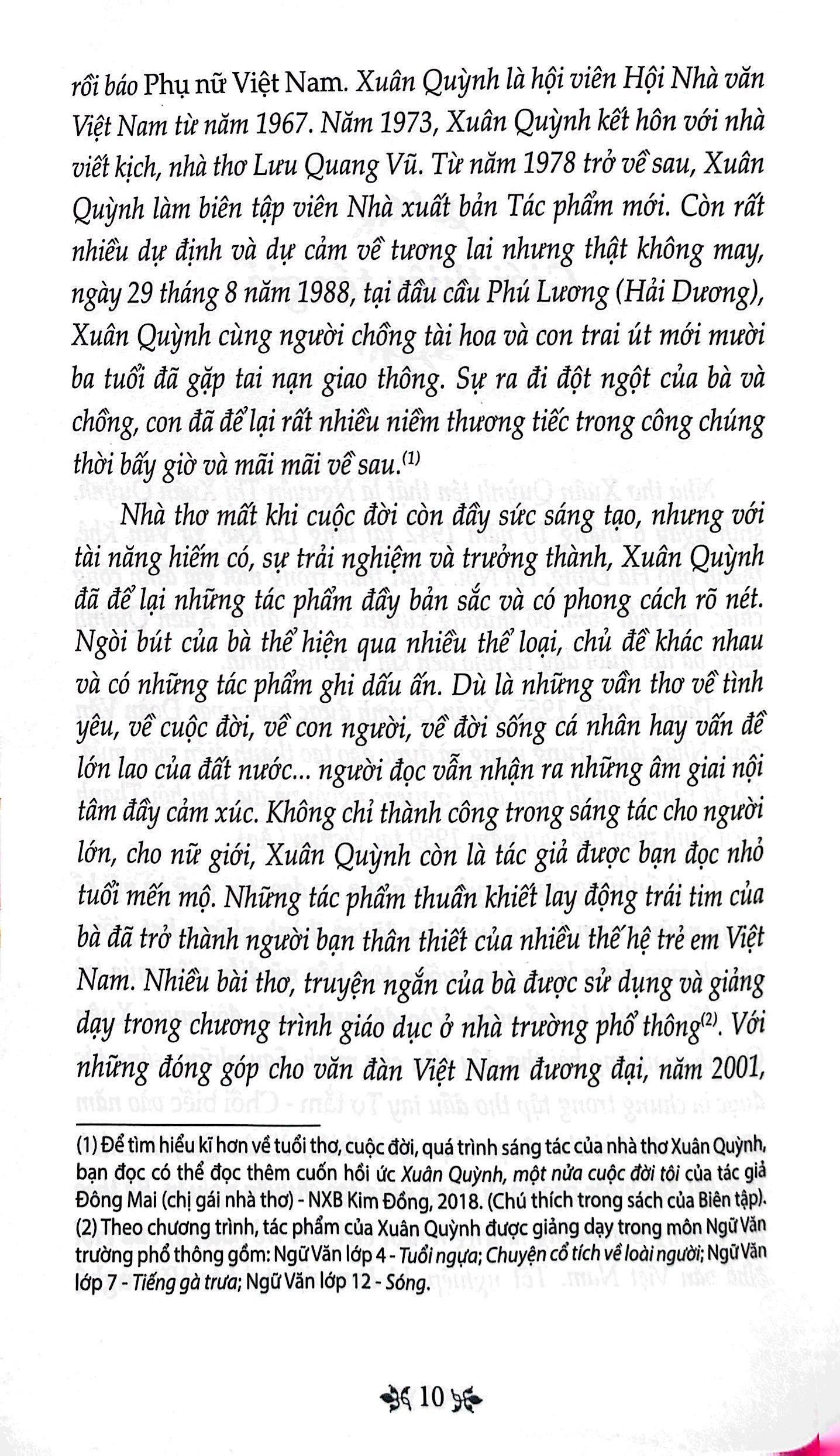Văn Học Trong Nhà Trường: Thơ Xuân Quỳnh