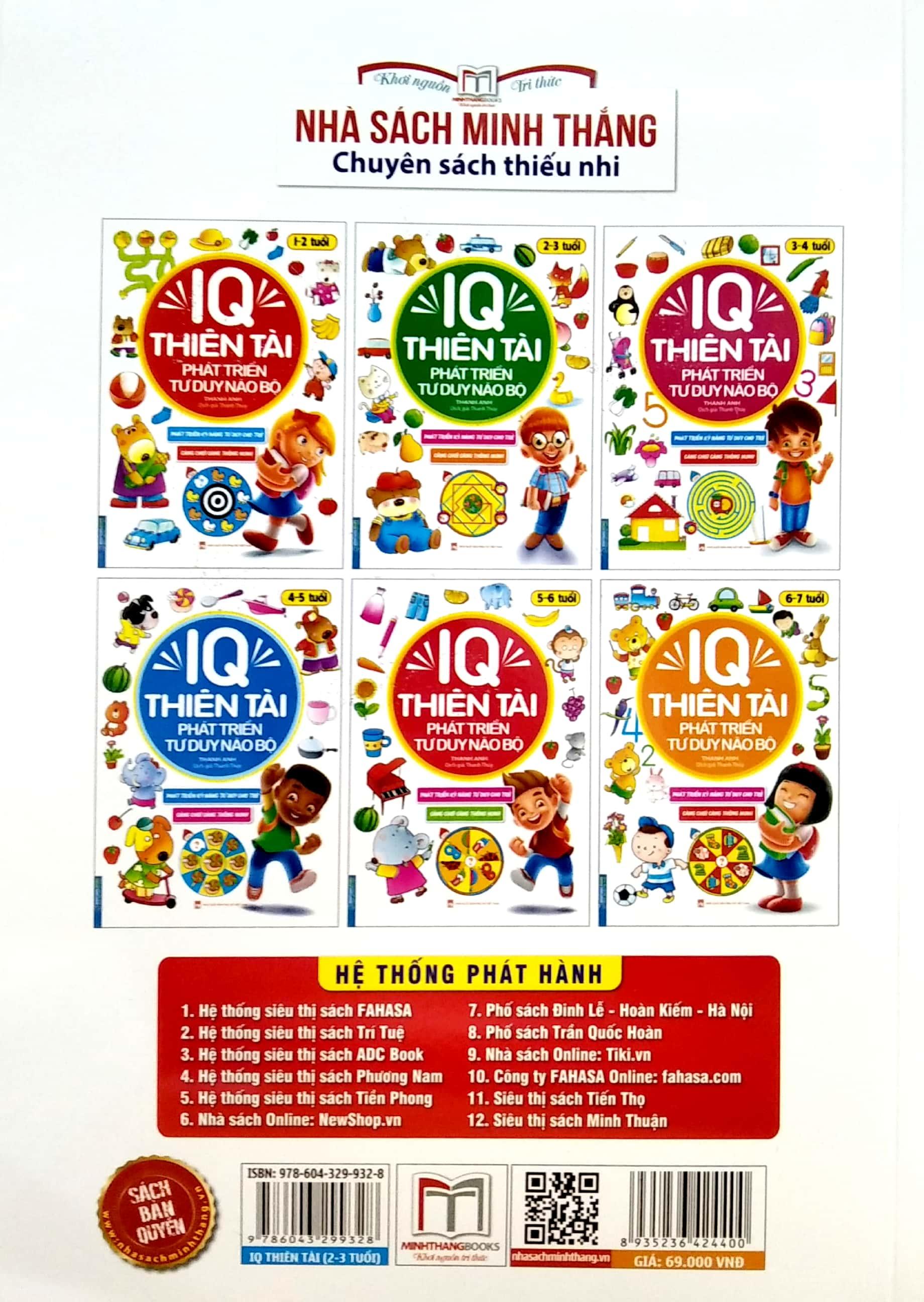 IQ Thiên Tài Phát Triển Tư Duy Não Bộ 2 - 3 Tuổi (Tái Bản)