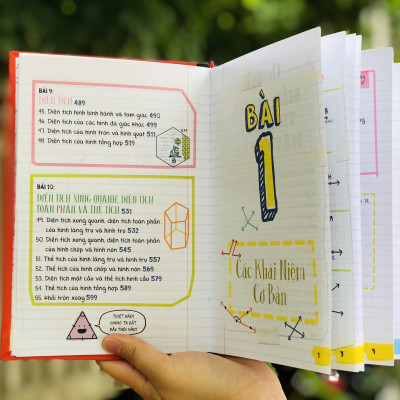 Sách - Sổ tay Hình học ( Tiếng Việt ) Tổng hợp kiến thức toán học hình học từ lớp 8 đến lớp 12 - Á Châu Books, bìa cứng in màu
