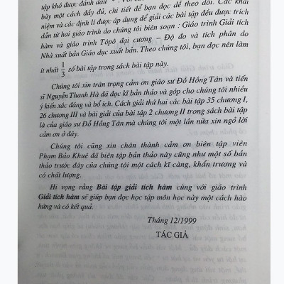 Bài Tập Giải Tích Hàm