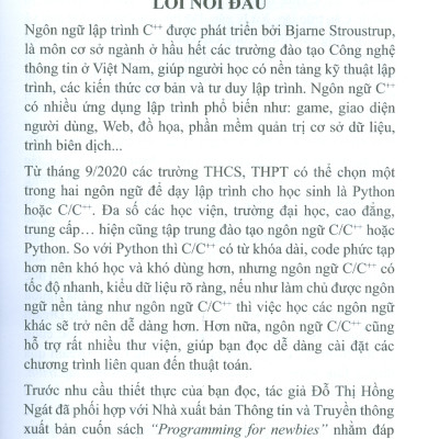 Programming For Newbies - Dành Cho Người Mới Học Lập Trình C++