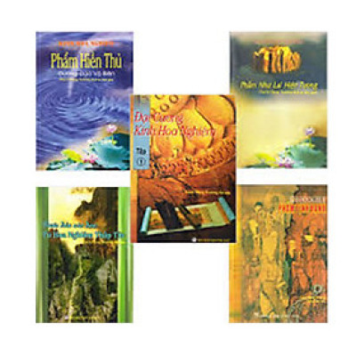 Kho sách cũ - Bộ 5 Cuốn Kinh Hoa Nghiêm:  Đại Cương Kinh Hoa Nghiêm + Bước đầu vào đạo Tu Hoa Nghiêm Thập Tín + Phẩm Tịnh Hạnh + Phẩm như  Lai Hiện Tướng + Phẩm Hiền Thủ