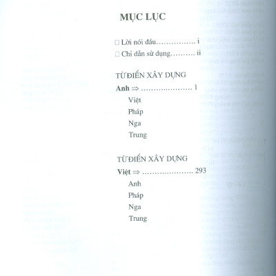 Từ Điển Xây Dựng Anh - Việt - Pháp - Nga - Trung (Tác giả Nguyễn Huy Côn)