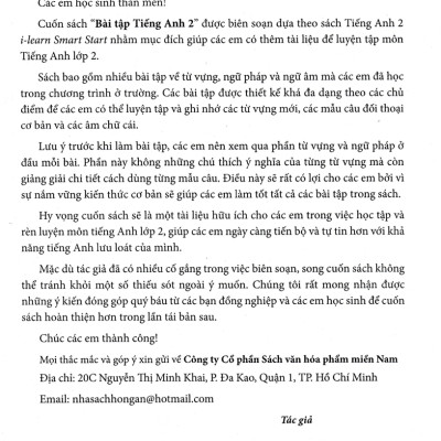 Sách tham khảo- Bài Tập Tiếng Anh Lớp 2 (Bám Sát SGK I-Learn Smart Start)_HA