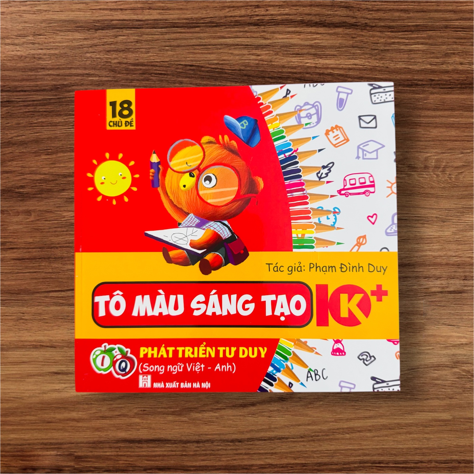 Sách- Tô màu Sáng Tạo IQ k+ 18 chủ đề dày 100 trang giúp bé Phát triển Tư Duy (Song ngữ Việt Anh)