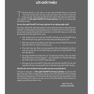 Kiếm Tiền Cùng ChatGPT - Vào Nghề ChatGPT Chỉ Trong 5 Giờ Học - Vanlangbooks