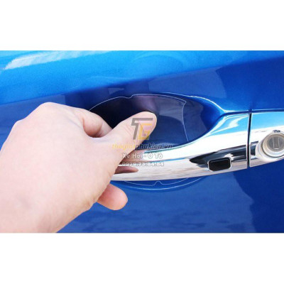 Bộ ốp tay nắm cửa xe Mazda 3 2015-2019 vân Carbon - Tặng miếng dán trong suốt chống xước hõm cửa