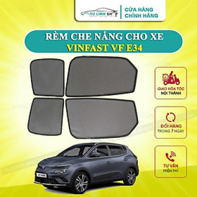 Rèm che nắng nam châm cho Vinfast Vfe34, bộ 4 tấm cho 4 cửa, hàng loại 1 cao cấp nhất, vừa khít kính