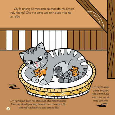 Sách Tô Màu Khám Phá Thế Giới - Các Em Bé Động Vật