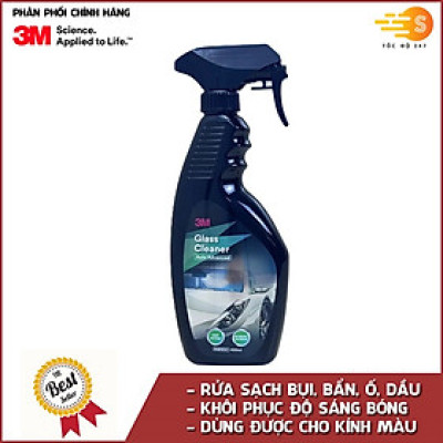 Bộ 3 món chăm sóc kính xe gồm chai chống bám nước, xịt rửa kính và tẩy ố kính 3M 3M-BVKINH - Tặng kèm khăn lau ô tô, trượt kính, vệ sinh kính, tẩy ố, tẩy cặn canxi