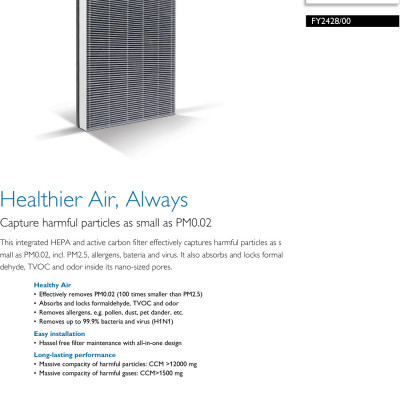  Màng lọc - Bộ lọc - Tấm lọc - Filter không khí Philips FY2428 dùng cho các mã AC2882, AC2885, AC2887, AC2889, AC2886, AC2888, AC2890, AC2878, AC3829, AC3829 - Hàng nhập khẩu