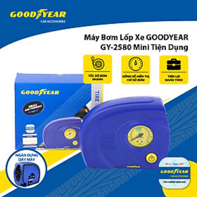 Máy Bơm Lốp Xe GOODYEAR GY-2580 Mini Tiện Dụng - Nhập Khẩu Chính Hãng