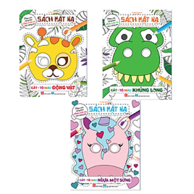 Sách mặt nạ - Cắt + tô màu combo 3 tập - Đinh Tị Books