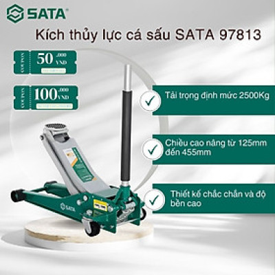 Kích thủy lực cá sấu 2.5 tấn SATA 97813 Dùng Để Nâng Các Vật Nặng, Kích gầm Ô Tô - Hàng Chính Hãng