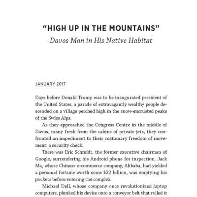 Davos Man: How The Billionaires Devoured The World