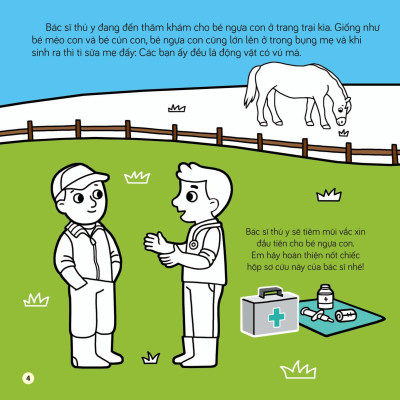 Sách Tô Màu Khám Phá Thế Giới - Các Em Bé Động Vật